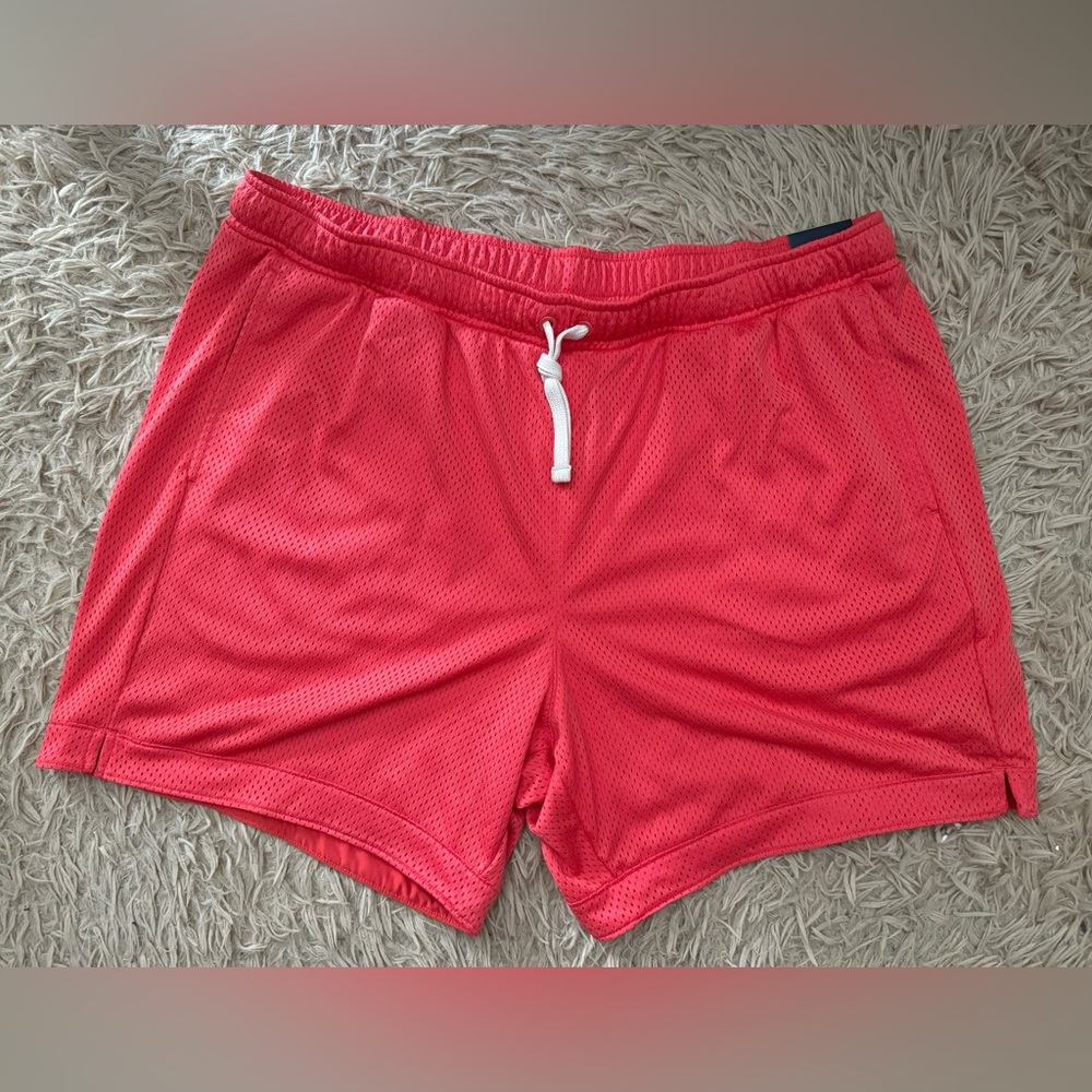 Men's XL Red Athletic Mesh Shorts with Drawstring - New with tags